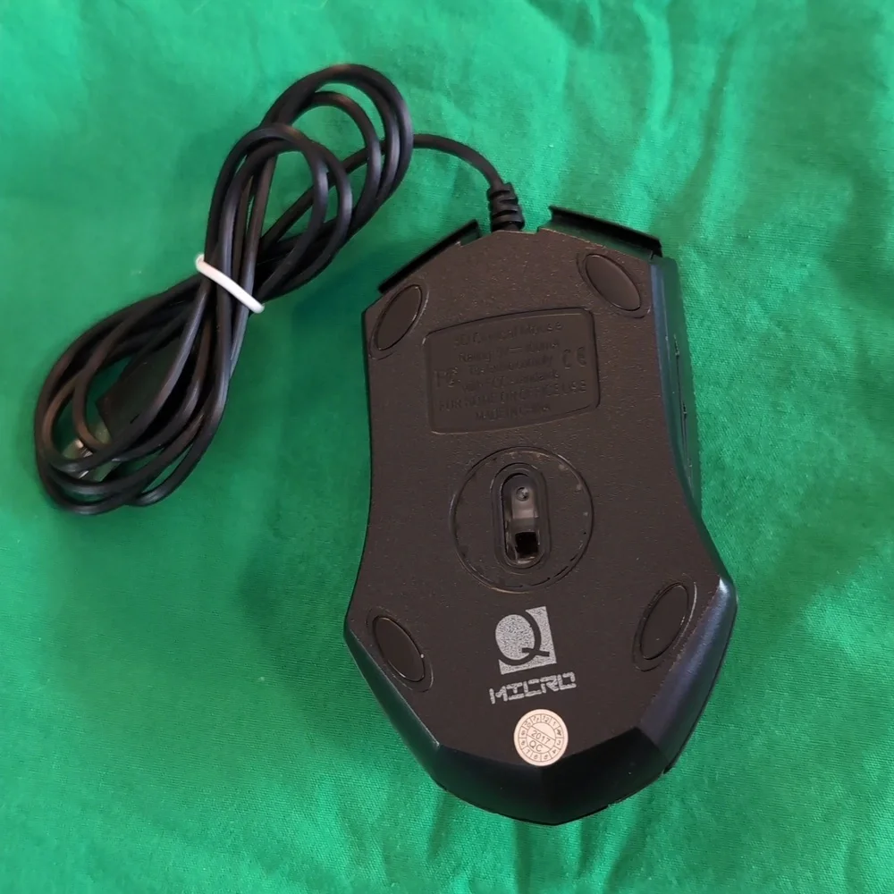 Q MICRO WIRED USB BLACK RED 3D OPTICAL MOUSE